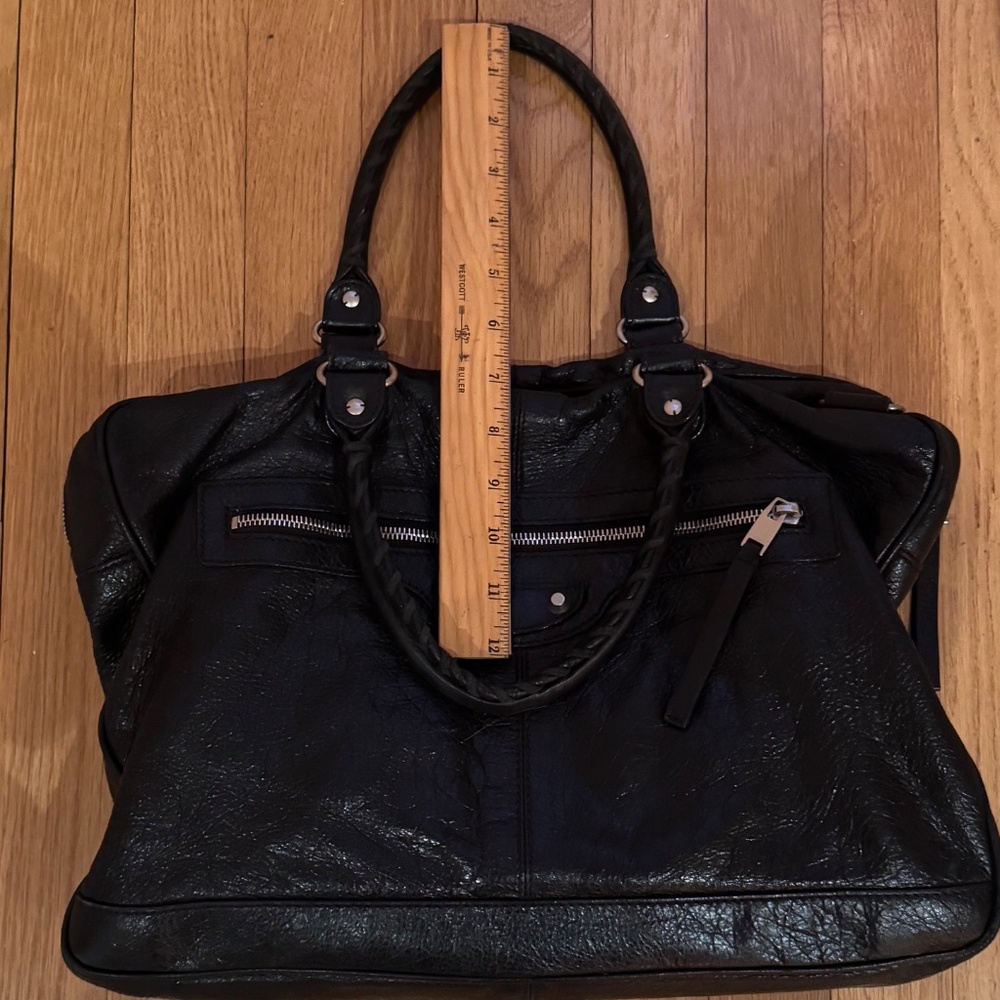 BALENCIAGA BLACK LAMBSKIN LEATHER - UNISEX WORK BAG - Picture 15 of 16